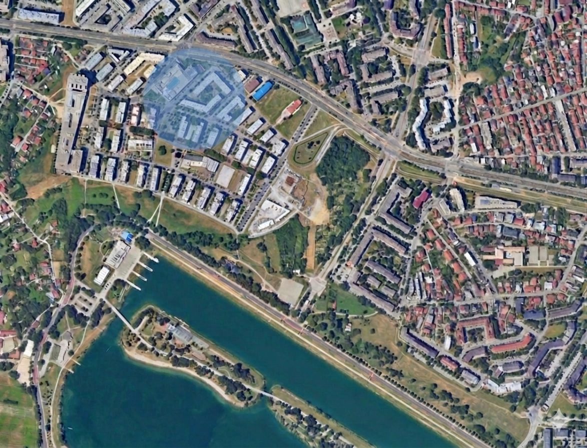 Location of the apartment — Vrbani 3, Zagreb (aerial view)