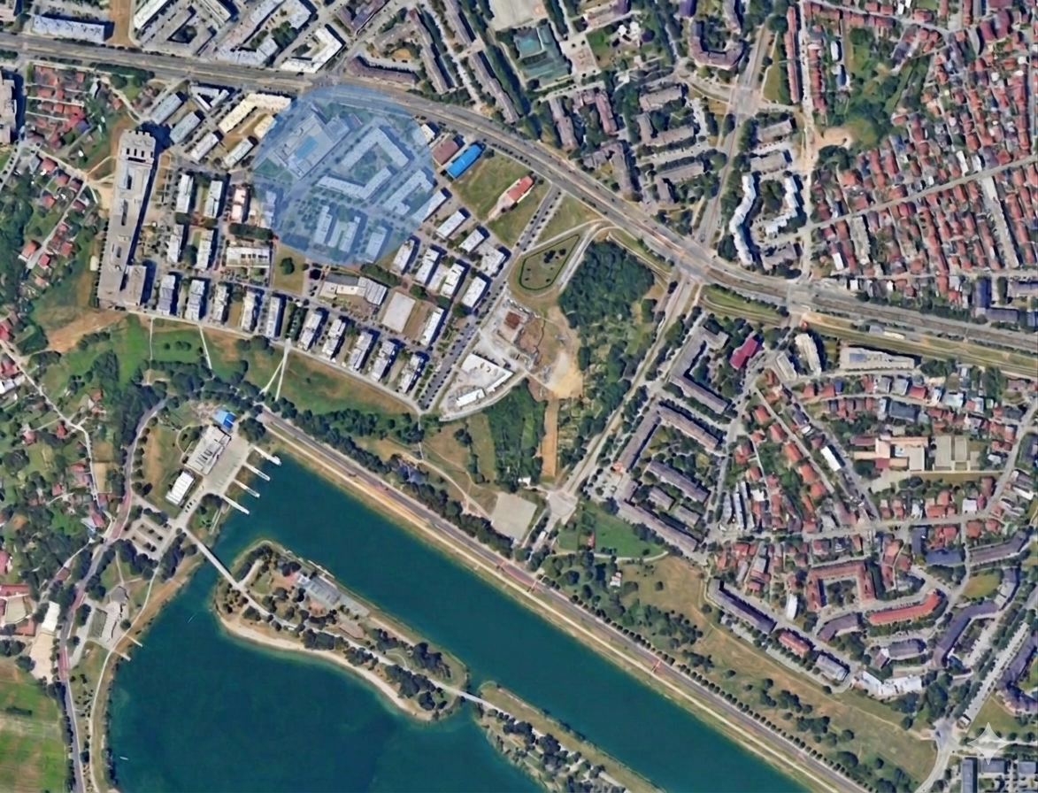 Lokacija stana — Vrbani 3, Zagreb (snimak iz zraka)